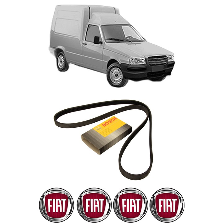 Curea transmisie accesorii FIAT FIORINO Box Body/MPV (146_) 60 1.7 D din 1988-1996, auto, Bosch, 4x Stickere auto cu FIAT
