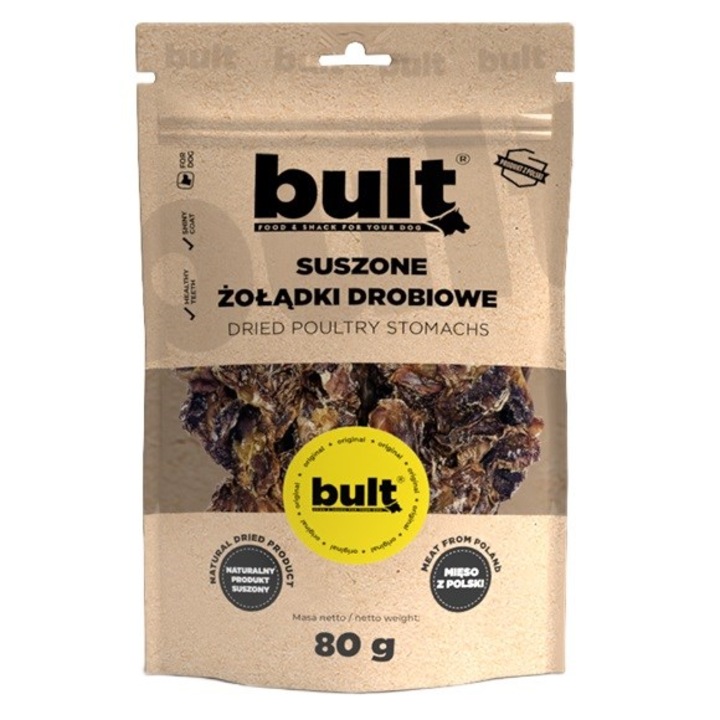 Biscuiti pentru caini Bult, stomac de pasare uscat, 80g