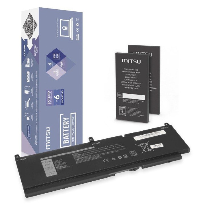 MITSU laptop akkumulátor, 7400 mAh, 11.4V, kompatibilis a Dell Precision 15 7550 7560 7760 modellekkel