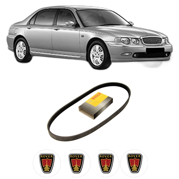 Curea transmisie accesorii ROVER 75 (RJ) 2.5 V6 din 1999-2001, auto, Bosch, 4x Stickere auto cu ROVER