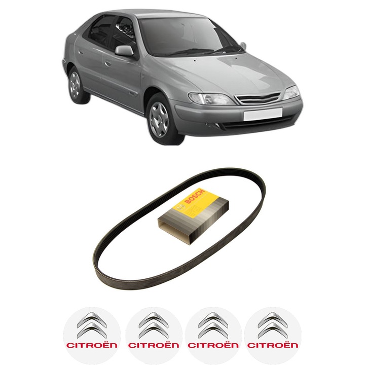 Curea transmisie accesorii CITROEN XSARA (N1) 1.6 16V din 2000-2005, auto, Bosch, 4x Stickere auto cu CITROEN