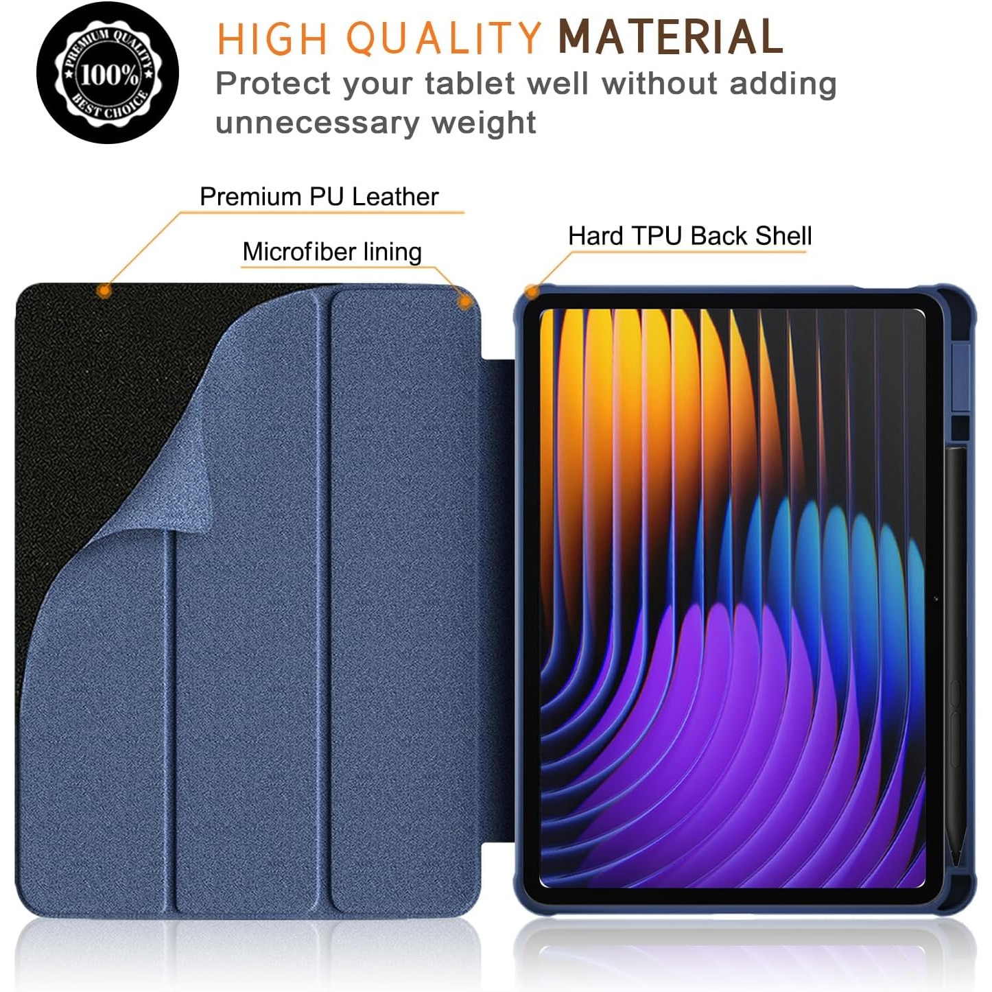 Husa Sigloo, pentru tableta Xiaomi Pad 7/7 Pro 11.2", Slim, Bleumarin
