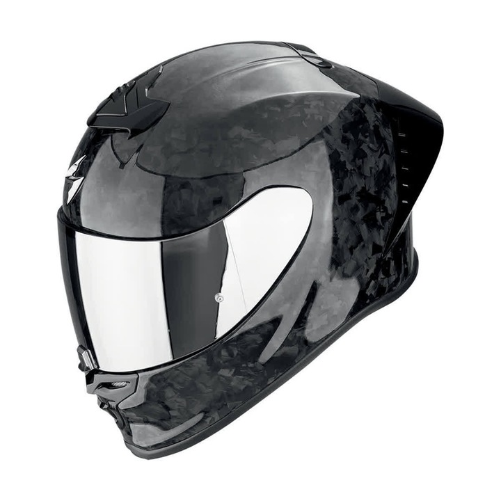 Каска за мотоциклет Scorpion EXO-R1 EVO II CARBON AIR, лъскаво черна, 2XL, аеродинамичен дизайн, оптимизирана вентилационна система