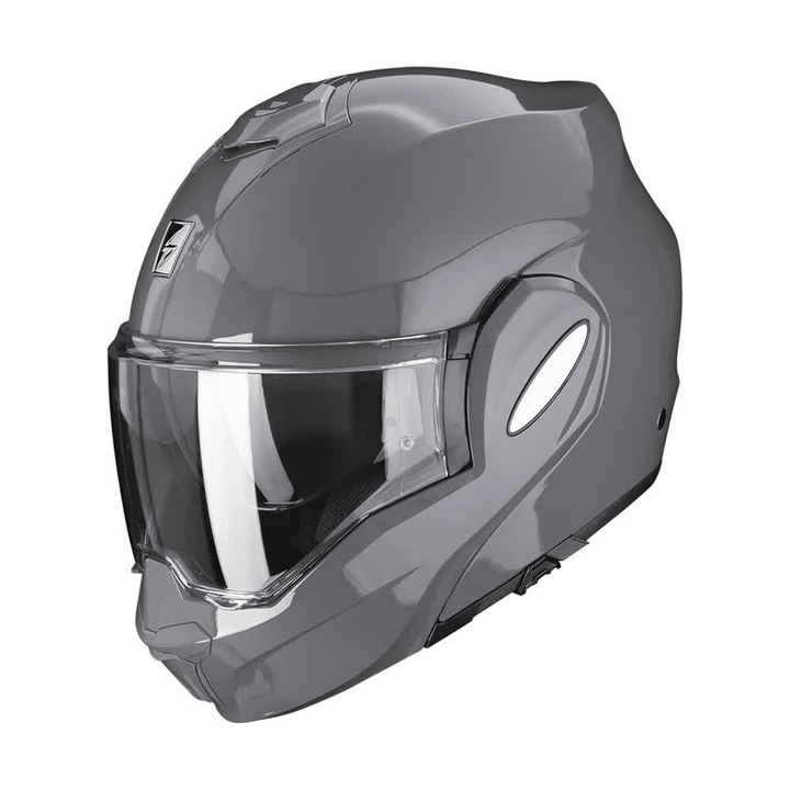 Casca moto ScorpionEXO EXO-TECH EVO, M, gri, sistem flip-back, vizor retractabil
