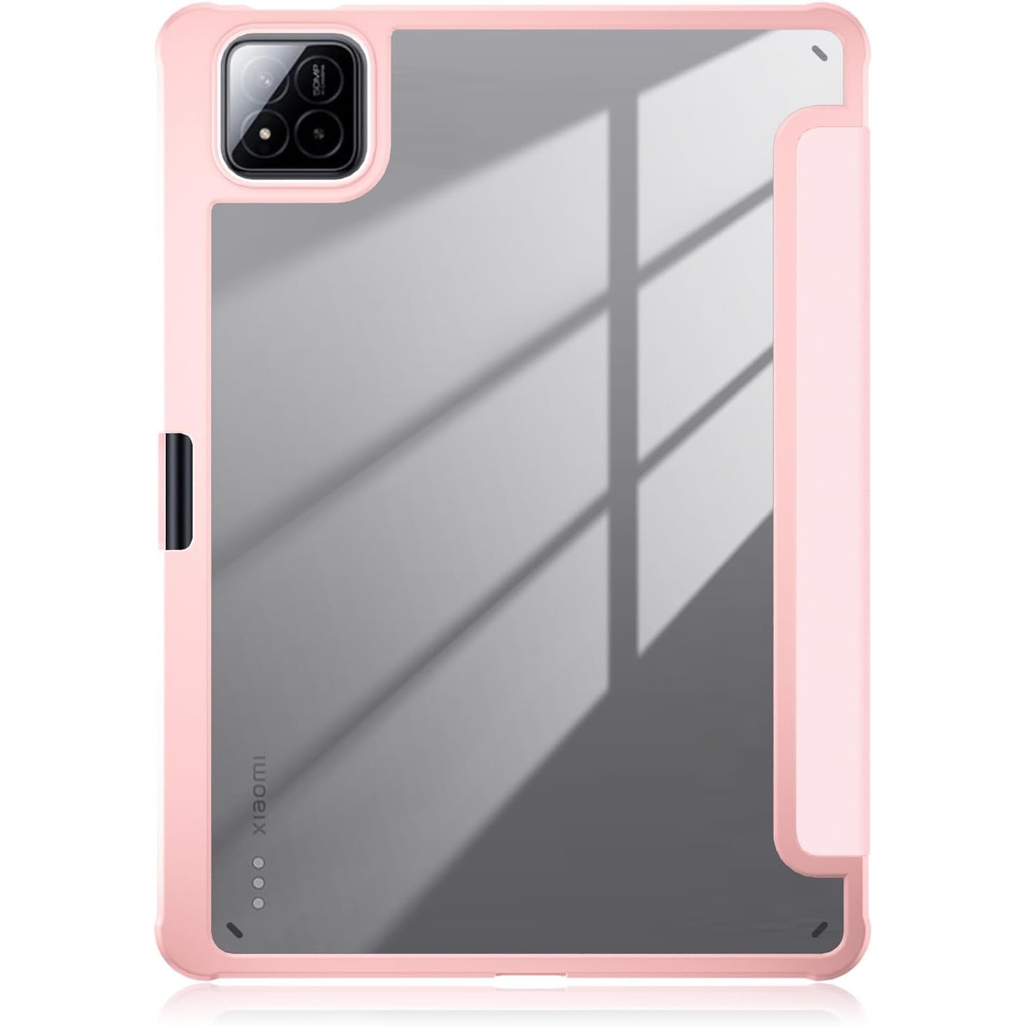 Husa Sigloo pentru tableta Xiaomi Pad 6S Pro 12.4' (2024) – Slim, Tri-Fold Magnetic, Piele Ecologica, Antisoc, Spate transparent – Roz