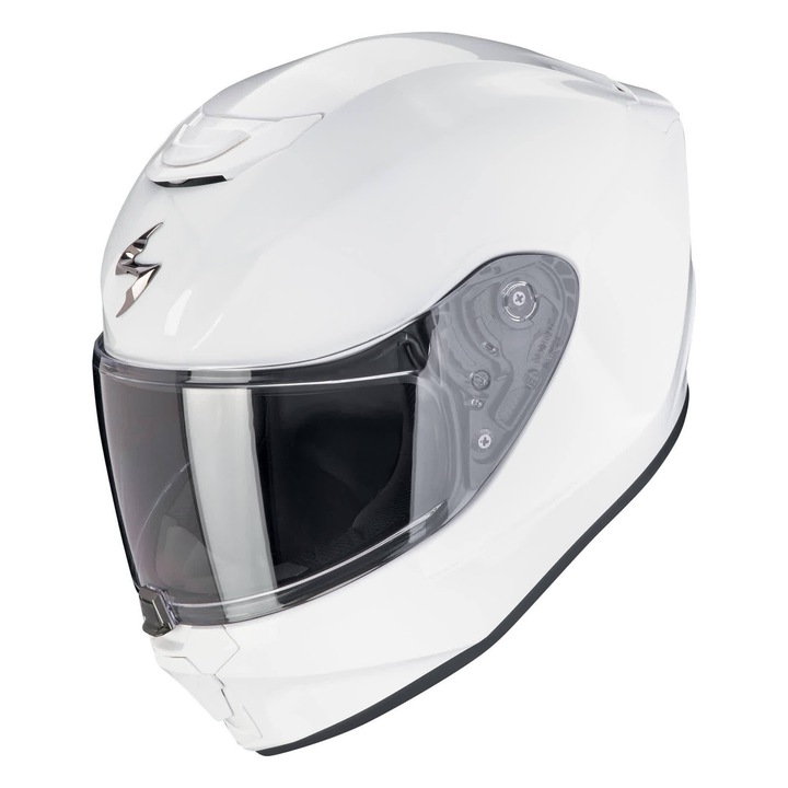 Каска за мотор Scorpion EXO-JNR Air, лъскаво бяло, 48-53 см, интегрирана вентилационна система, антибактериален интериор