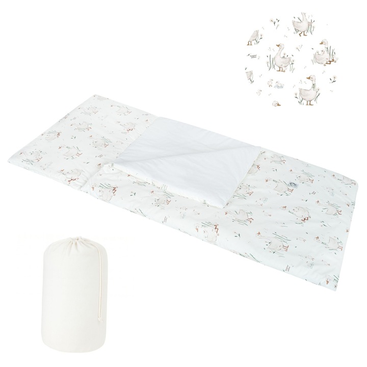 Sac de dormit pentru copii cu pernuta, Bonjour Cherie, 140x70cm, bumbac, antialergic