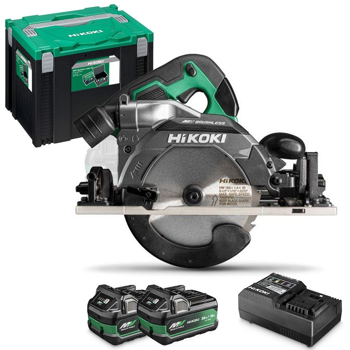 Pila circulara fara fir HIKOKI C3606DUM, 36V, 165mm, 66mm inaltime taiere, 3,5kg, 314x198x263mm