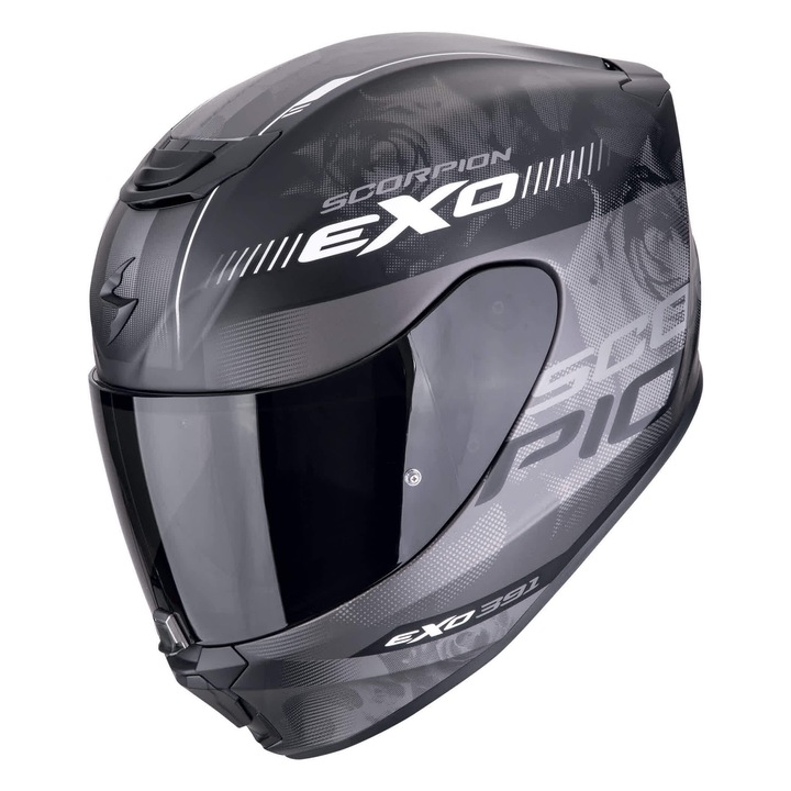 Casca moto Scorpion EXO-391, negru mat, marimea XS, materiale de calitate, sistem de inchidere micrometric.