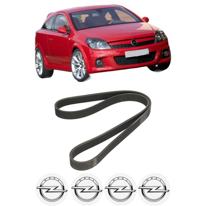 Curea transmisie accesorii OPEL ASTRA H GTC (A04) 1.9 CDTI (L08) din 2005-2010, auto, Bosch, 4x Stickere auto cu OPEL