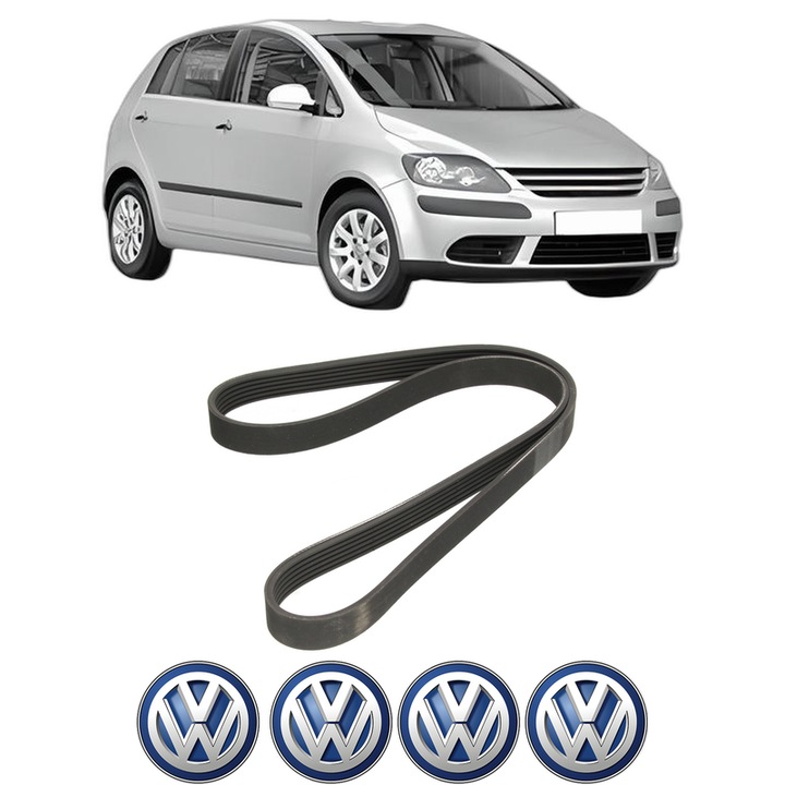 Curea transmisie accesorii Volkswagen GOLF PLUS V (5M1, 521) 1.4 FSI din 2005-2006, auto, Bosch, 4x Stickere auto cu Volkswagen