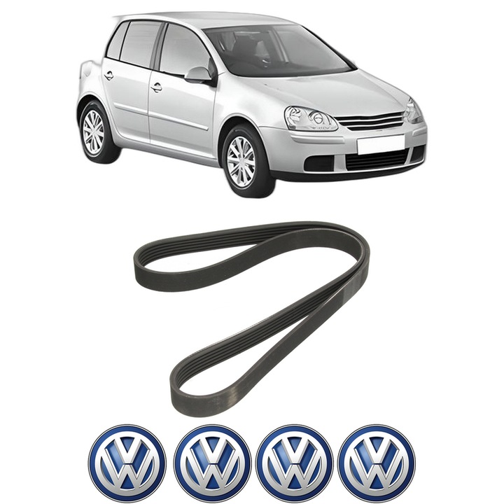 Curea transmisie accesorii Volkswagen GOLF V (1K1) 1.4 FSI din 2003-2006, auto, Bosch, 4x Stickere auto cu Volkswagen