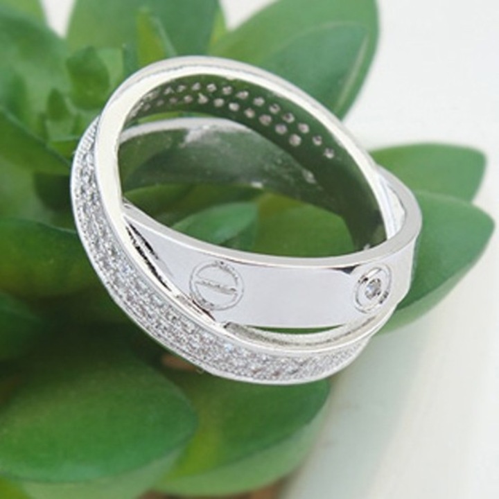 Inel zirconiu Double Rings, 18 mm