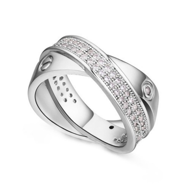 Inel zirconiu Double Rings, 18 mm