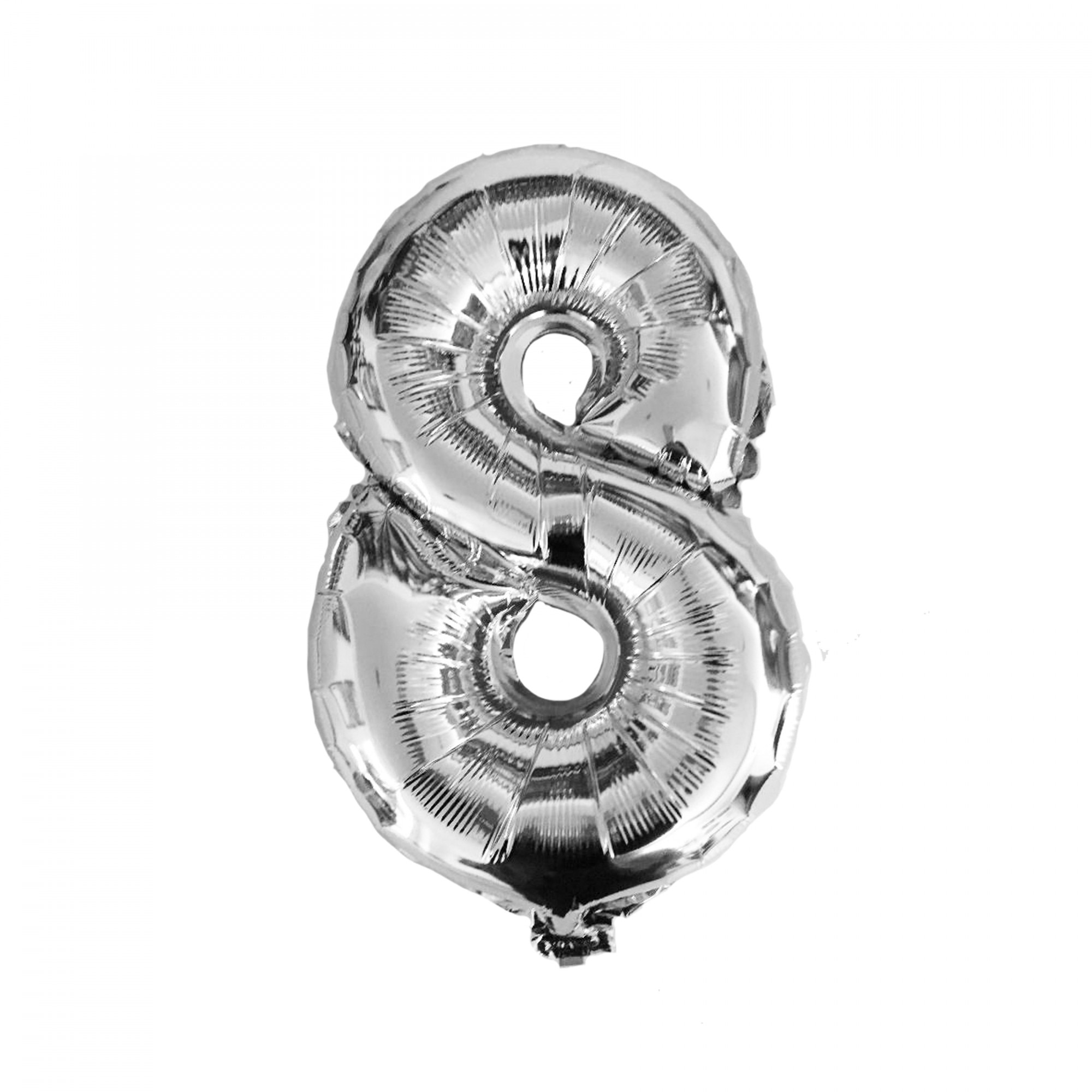Balon folie metalizata figurina cifra 8 argintiu