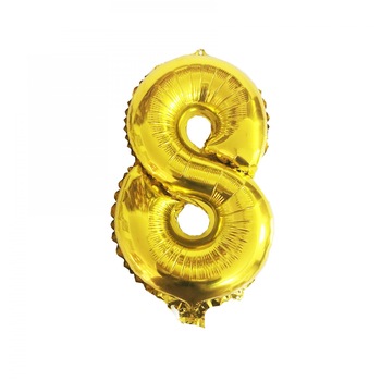 Balon folie metalizata figurina cifra 8 auriu Balon folie metalizata figurina cifra 8 auriu