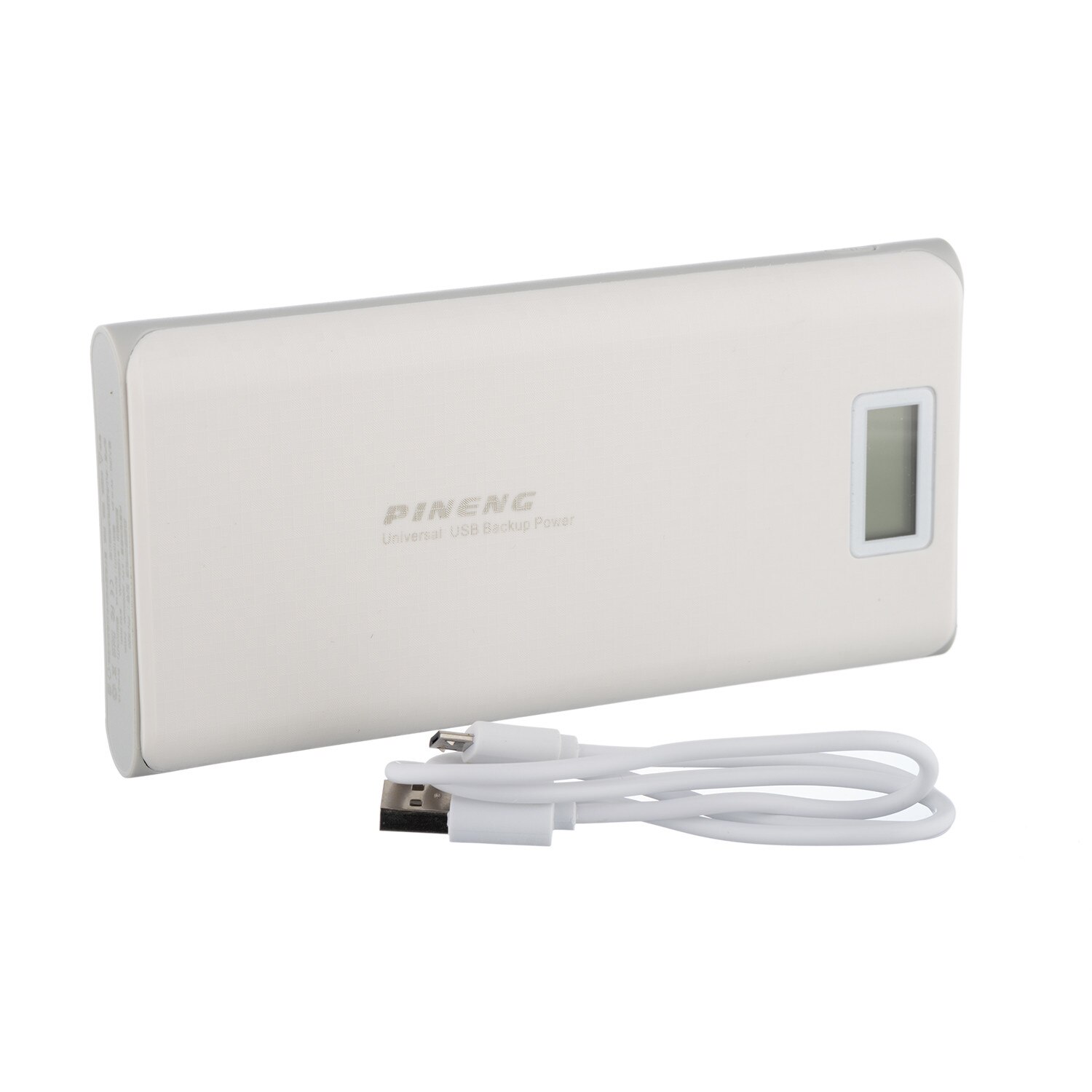 Baterie externa Pineng PN-999, 20000 mAh, 5V, 2 porturi USB, afisaj LED, Alb-Gri - eMAG.ro