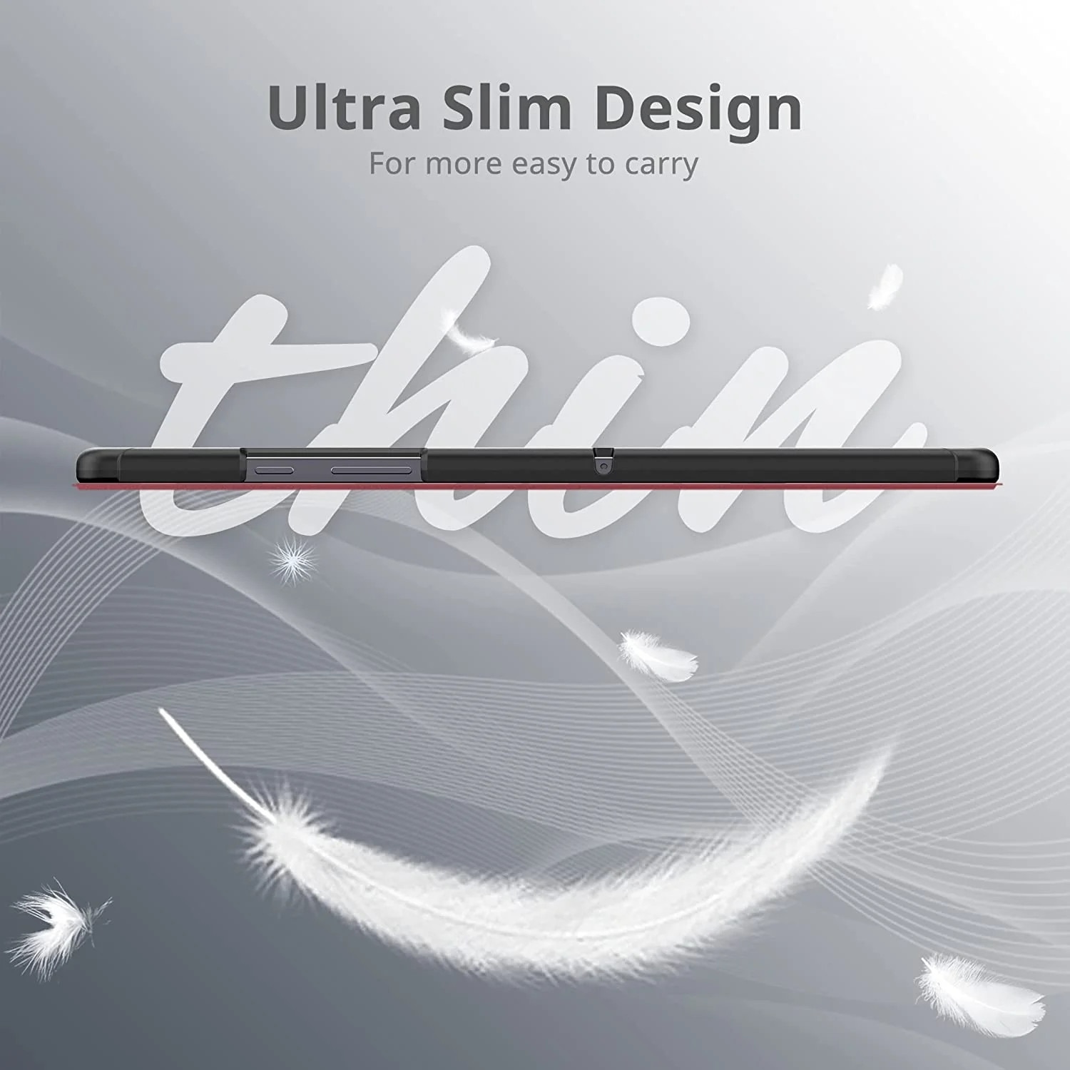 Husa Sigloo pentru tableta Xiaomi Redmi Pad Pro 12.1" – Slim, Tri-Fold Magnetic, Piele Ecologica, Antisoc, Stand Reglabil, – Burgundy