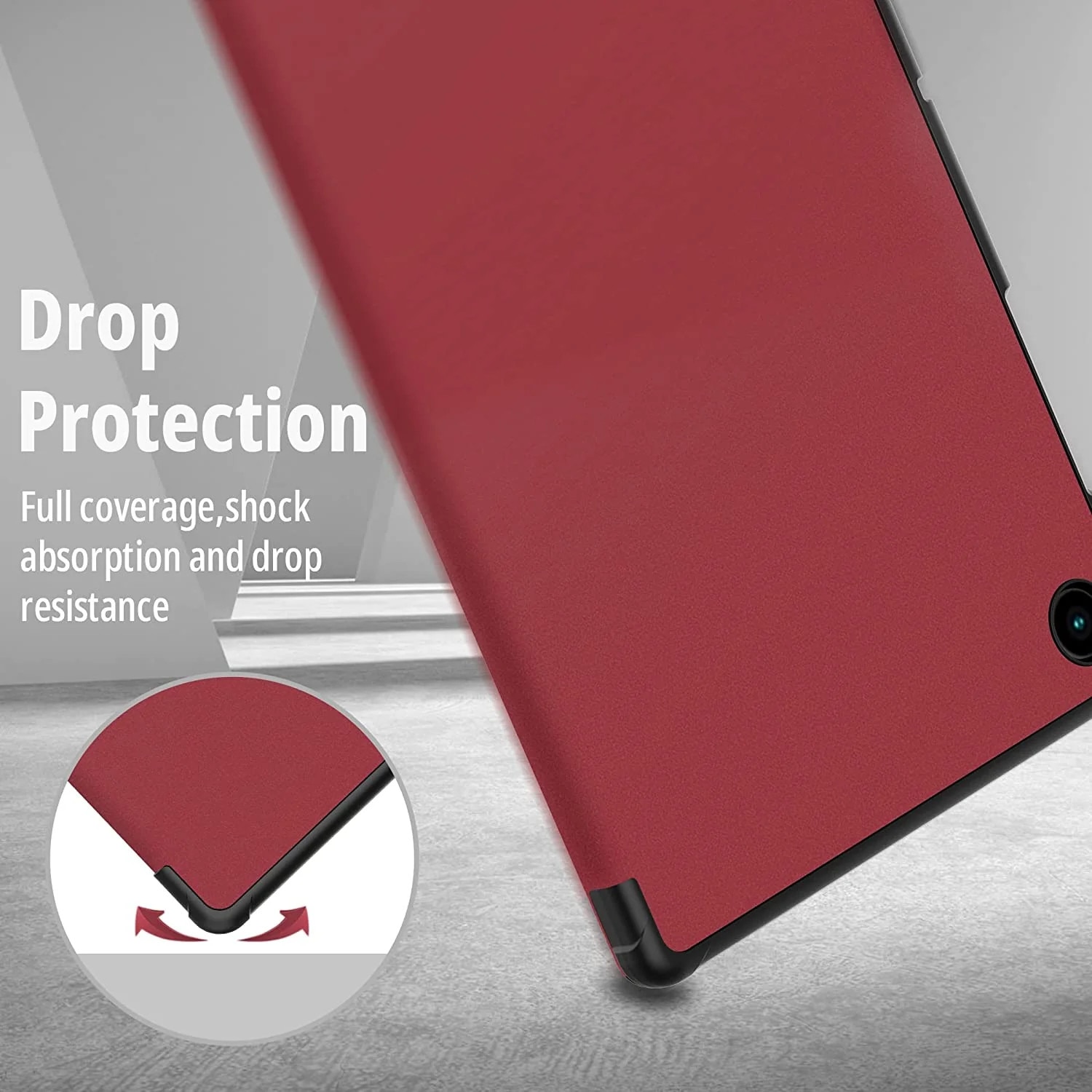 Husa Sigloo pentru tableta Xiaomi Redmi Pad Pro 12.1" – Slim, Tri-Fold Magnetic, Piele Ecologica, Antisoc, Stand Reglabil, – Burgundy