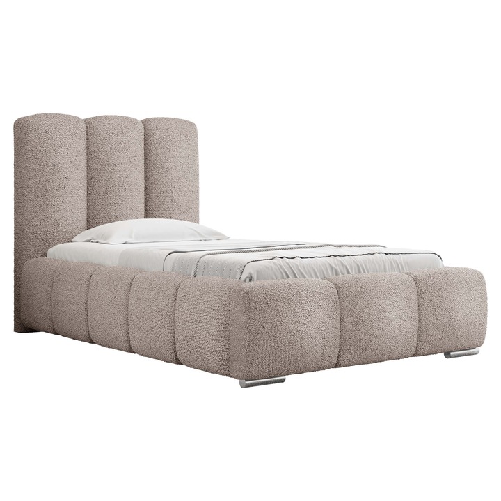 Pat tapitat Lisko Boucle 90, MIRJAN 24, roz, 110x222x112 cm