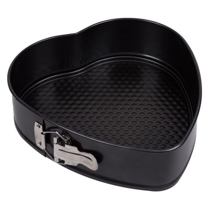 Tava pentru copt in forma de inima detasabila, 25.5x24x6.8 cm, Negru, BREZIUM