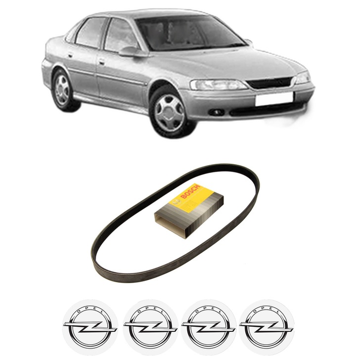 Curea transmisie accesorii OPEL VECTRA B (J96) 1.8 i 16V (F19) din 2000-2002, auto, Bosch, 4x Stickere auto cu OPEL