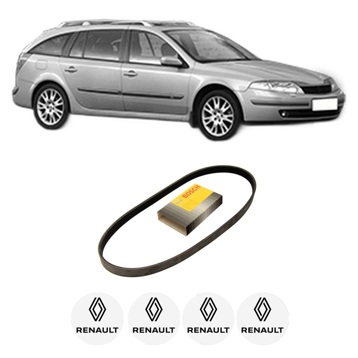 Curea transmisie accesorii RENAULT LAGUNA II Grandtour (KG0/1_) 1.8 16V (KG0J) din 2001-2005, auto, Bosch, 4x Stickere auto cu RENAULT
