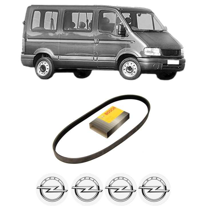 Curea transmisie accesorii OPEL MOVANO A Bus (X70) 2.2 DTI (JD) din 2000, auto, Bosch, 4x Stickere auto cu OPEL