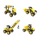 Комплект за конструиране LandToys 8 в 1, строителни машини, 100 елемента, жълт, 26x16,5x13,5см