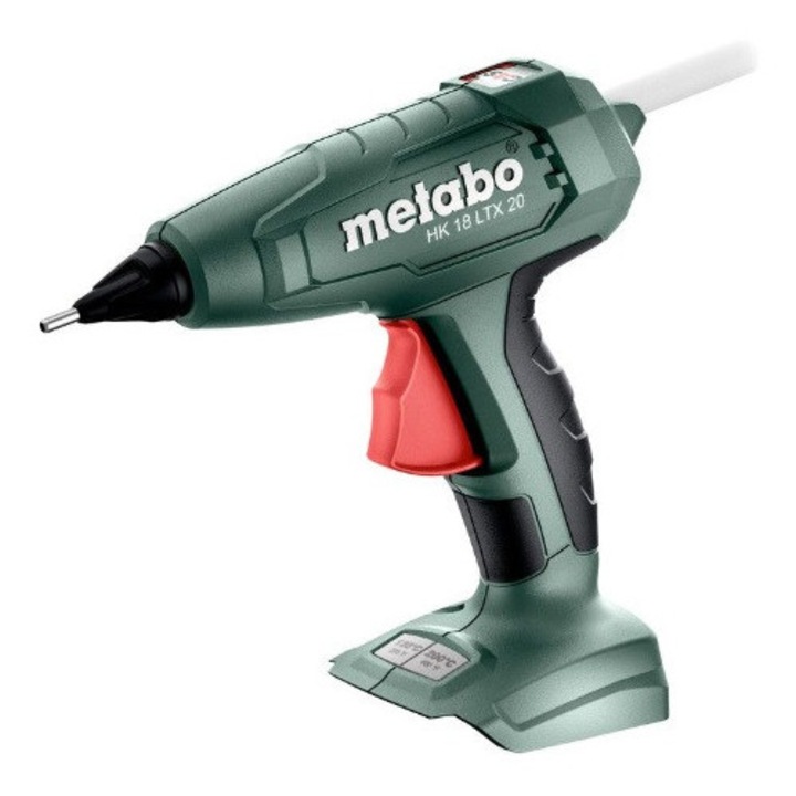 Акумулаторен пистолет за лепене Metabo HK 18 LTX 20, 11 мм, 200/130°C, 0.4 кг, комплект с 5 резервни лепила, Metabo