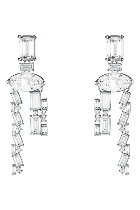 GUESS, Cercei cu pietre zirconia si cristale, Argintiu