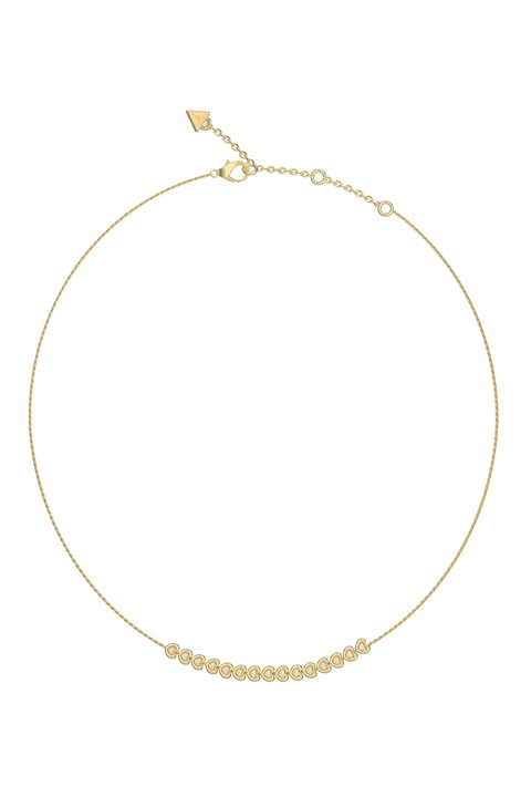 GUESS, Colier cu cristale inima, Auriu