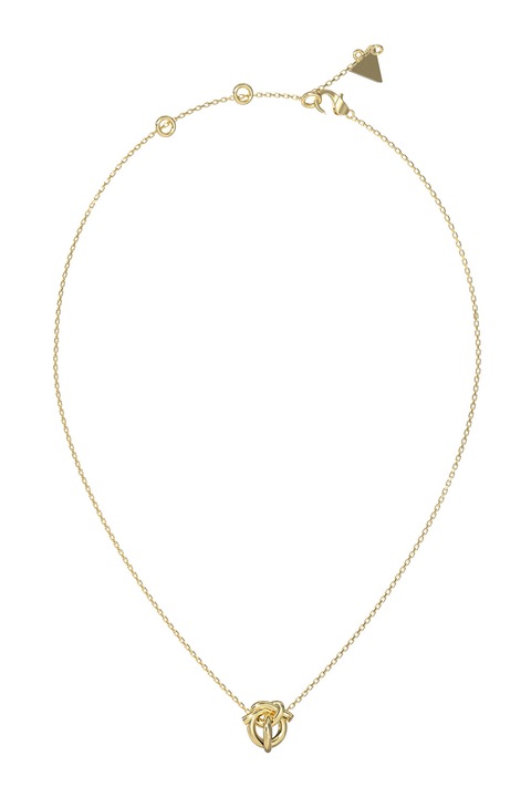 GUESS, Colier de otel inoxidabil cu pandantiv nod, Auriu