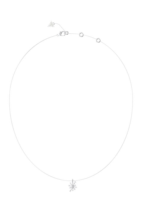 GUESS, Colier de otel inoxidabil cu pandantiv, Argintiu