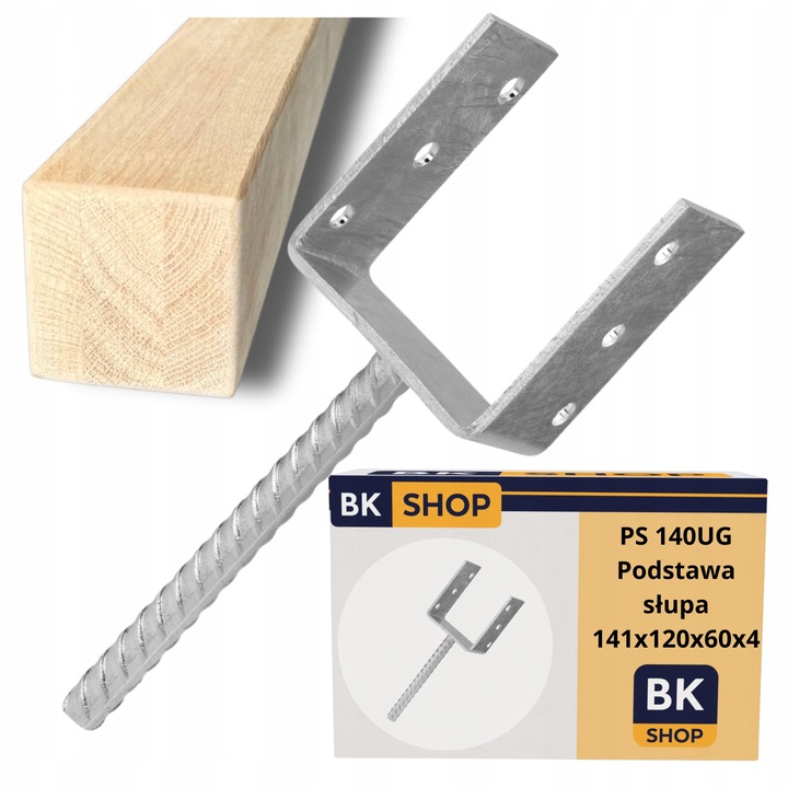 Set 6x Baza Stalp, BKshop, PS 140UG, Pentru Beton, Otel Zincat Rezistent La Coroziune, Ideal Pentru Altane Pergole Garduri Garaje, Stabil Si Usor De Montat, Conexiune Solida Pentru Grinda 140 mm, 141 x 120 x 60 x 4 mm, Argintiu