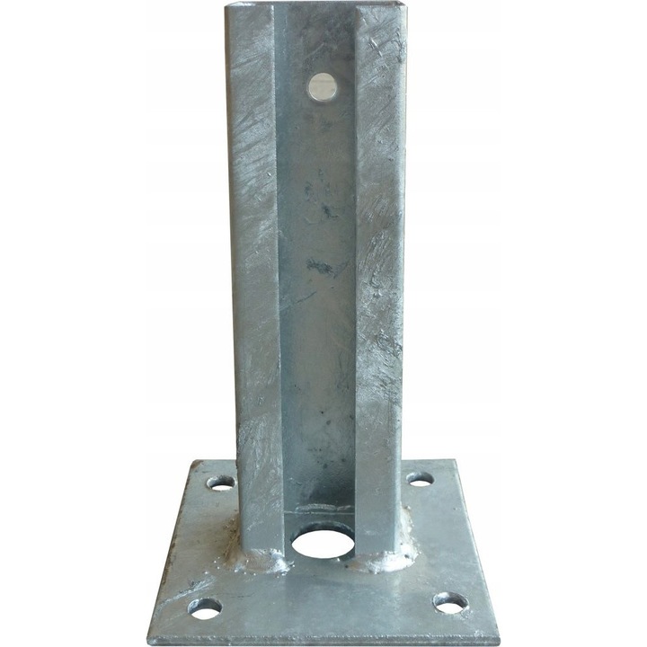 Set 6x Baza Stalp, BKshop, Pentru Fixare Prin Insurubare, Otel Zincat Rezistent La Coroziune, Stabil Si Usor De Montat, Ideal Pentru Garduri Altane Pergole Terase, Conexiune Solida Pentru Lemn Sau Metal, 55 x 35 x 110 mm, Argintiu