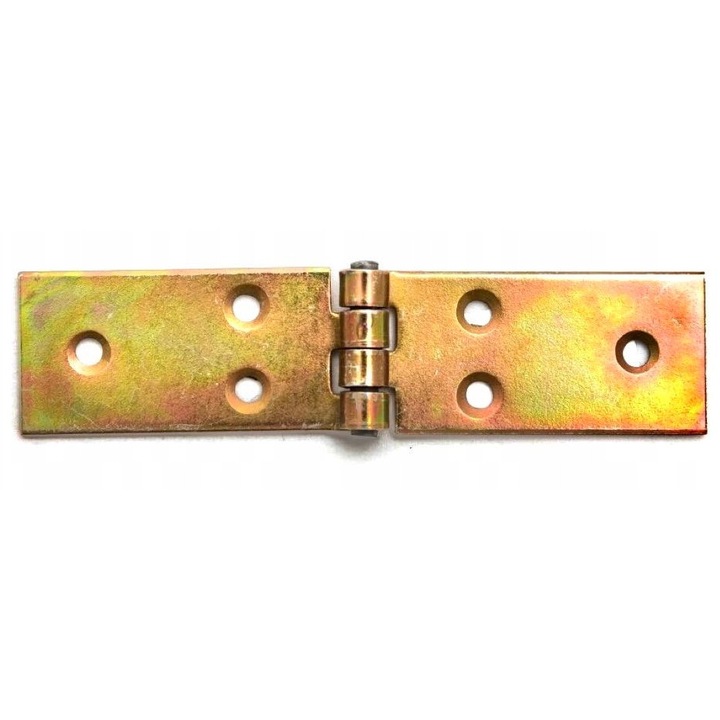 Set 20x Balama Constructie, BKshop, Din Otel Zincat, Solida Si Durabila, Usor De Montat, Rezistenta La Coroziune, Ideala Pentru Usi, Porti, Dulapuri Si Proiecte DIY, Deschidere 180°, Dimensiune 100 x 25 x 1.5 mm, Auriu