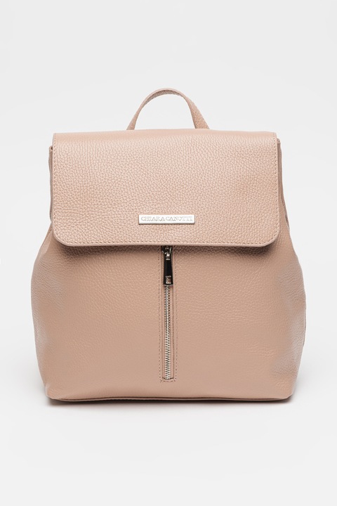 Chiara Canotti, Rucsac din piele cu buzunar exterior, Roz prafuit