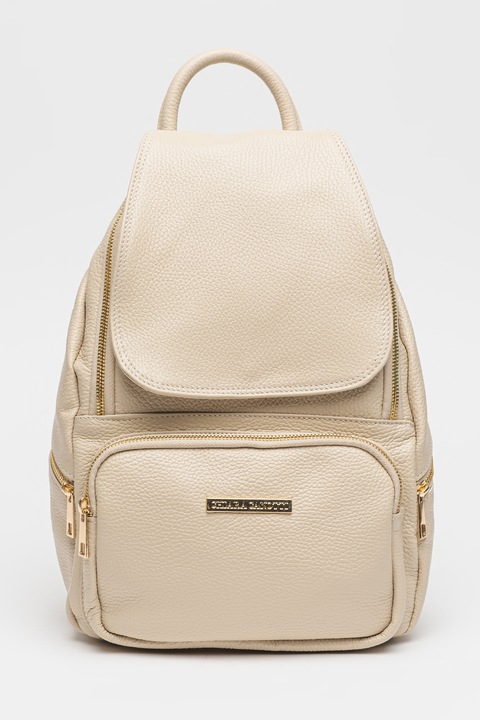 Chiara Canotti, Rucsac din piele cu aspect granulat, Bej deschis