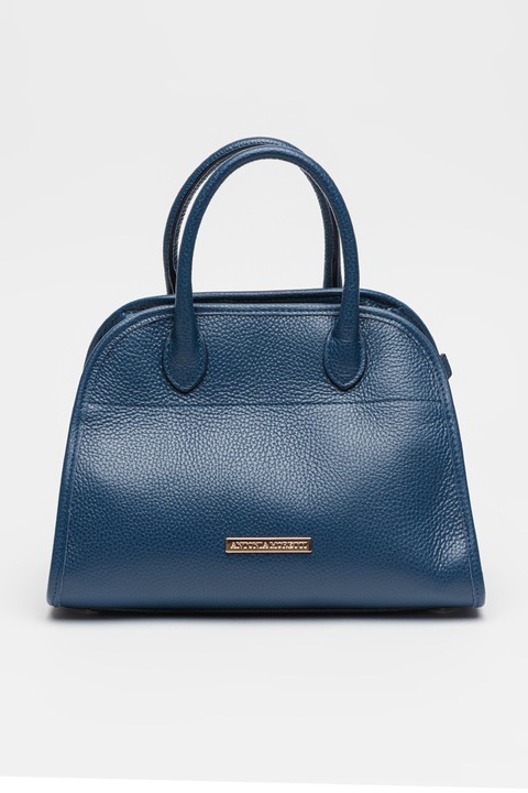 Antonia Moretti, Geanta din piele cu bareta de umar, Bleumarin