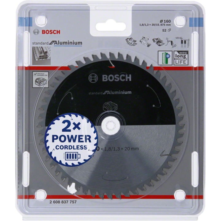 Panza circulara BOSCH 160x20mm, 52 dinti, taiere precisa, 1,8x1,3mm