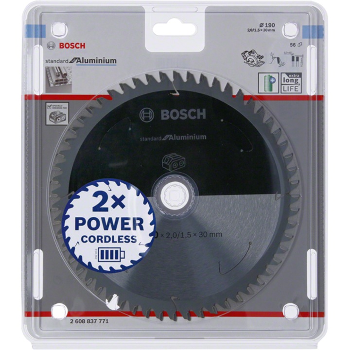 Panza circulara BOSCH 190mm, 56 dinti, taiere precisa, 2,0mm grosime