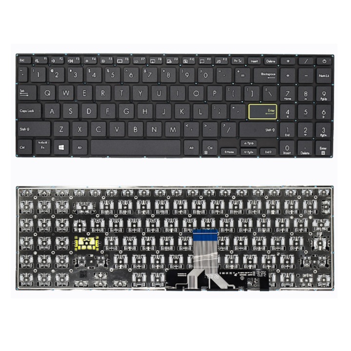 ASUS VivoBook E510M E510MA L510M L510MA S533 S533E S533EA S533F X521 X521IA X521JQ X521UA laptop billentyűzet, világítás nélküli, nemzetközi billentyűzet, fekete