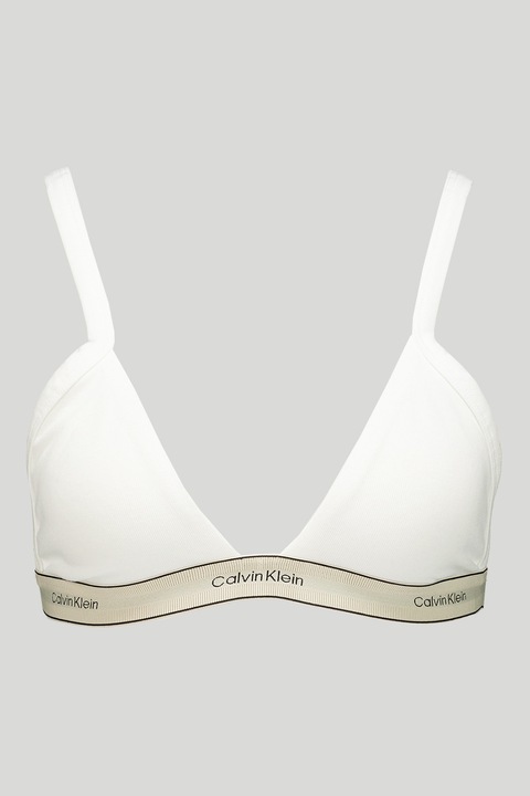 CALVIN KLEIN, Logós pamuttartalmú melltartó, Fehér/Drapp