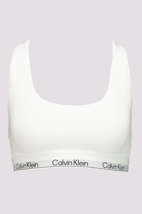 CALVIN KLEIN, Modál- és pamuttartalmú melltartó logóval, Fehér