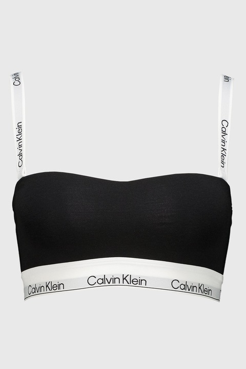 CALVIN KLEIN, Logós modáltartalmú melltartó, Fekete/Törtfehér