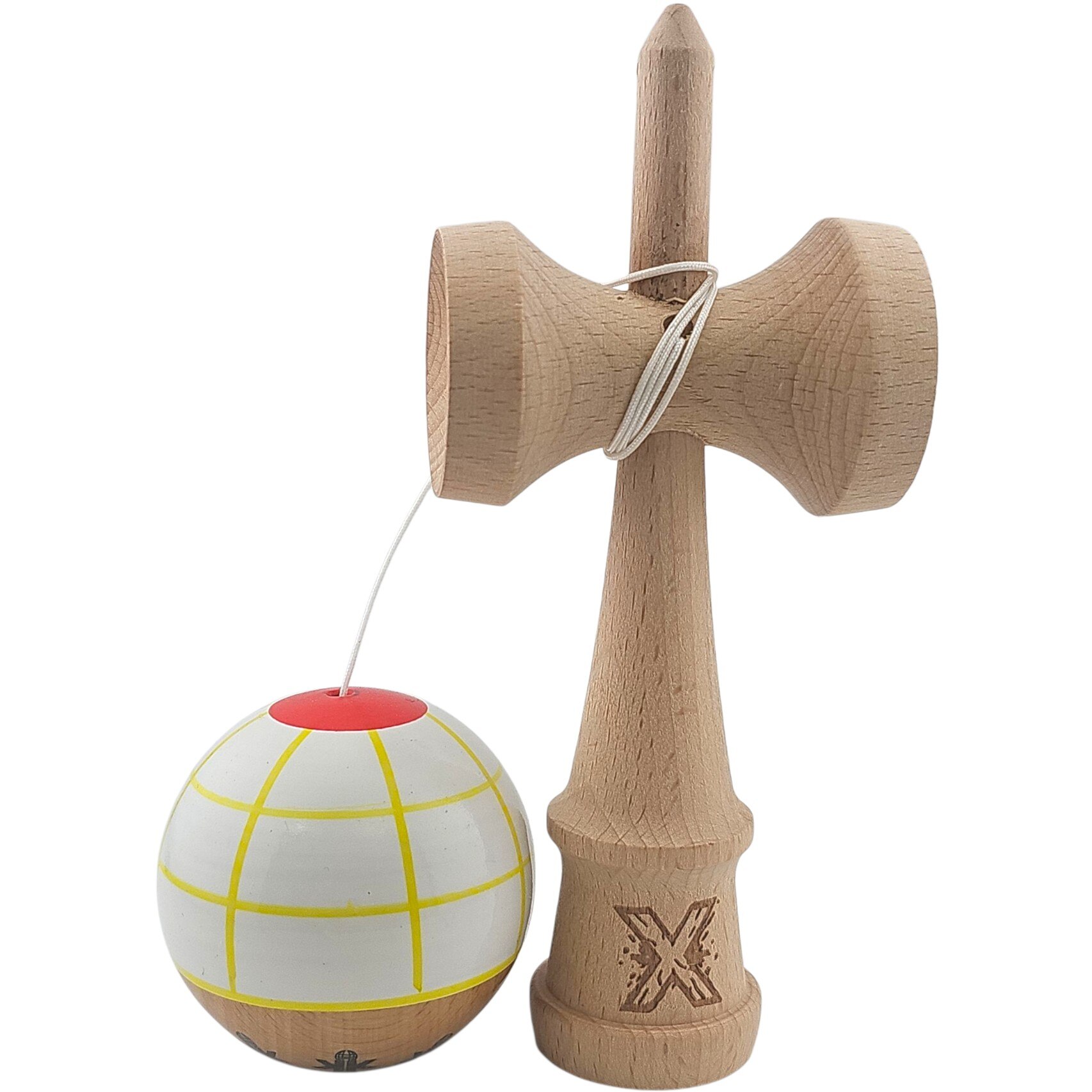Kendama Originala X, Profesionala, Lemn, Bila cu Invelis SUPER