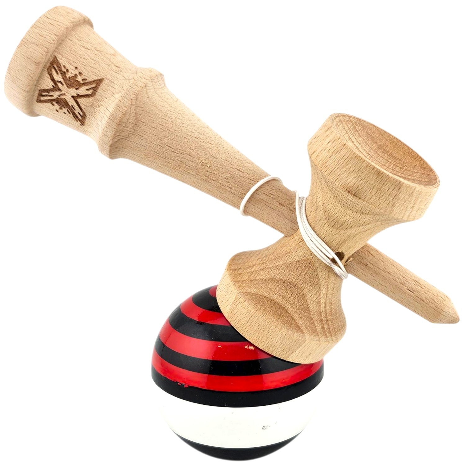Kendama Originala, Profesionala din Lemn, Super Sticky, 18 cm