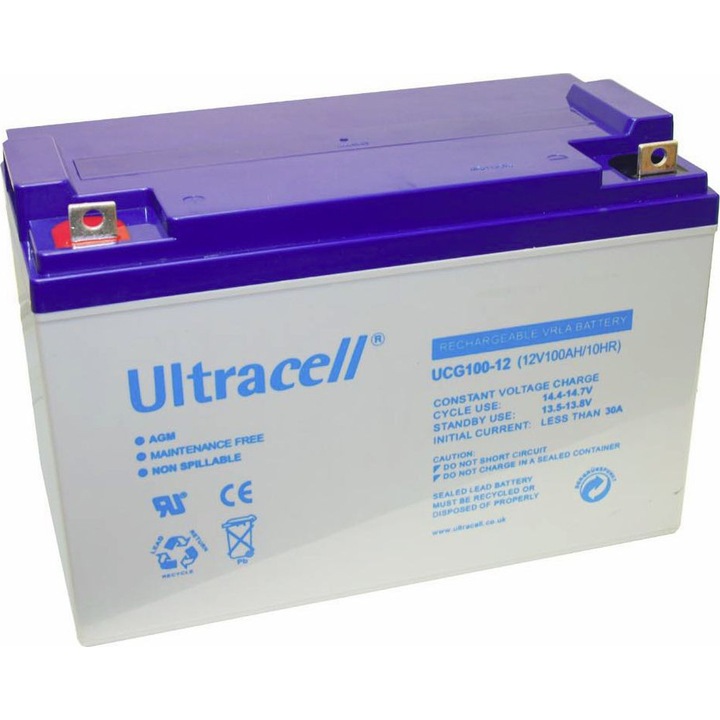 Acumulator plumb acid cu gel Ultracell, 12V/100Ah