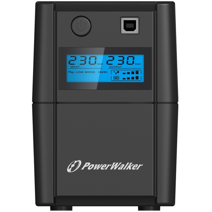 UPS Power Walker line-interaktív 850VA/480W, 2xShuko kimenet, 12V/9Ah akkumulátor